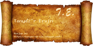 Tenyér Ervin névjegykártya