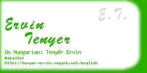 ervin tenyer business card